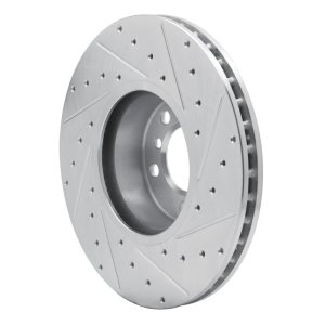 BMW 228i Brake Rotor (1) - Front Left - R1 Concepts - Drilled & Slotted - Silver - `12-`21